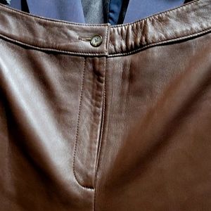 NWT Talbots Leather Pants in Chocolate Trousers Slacks